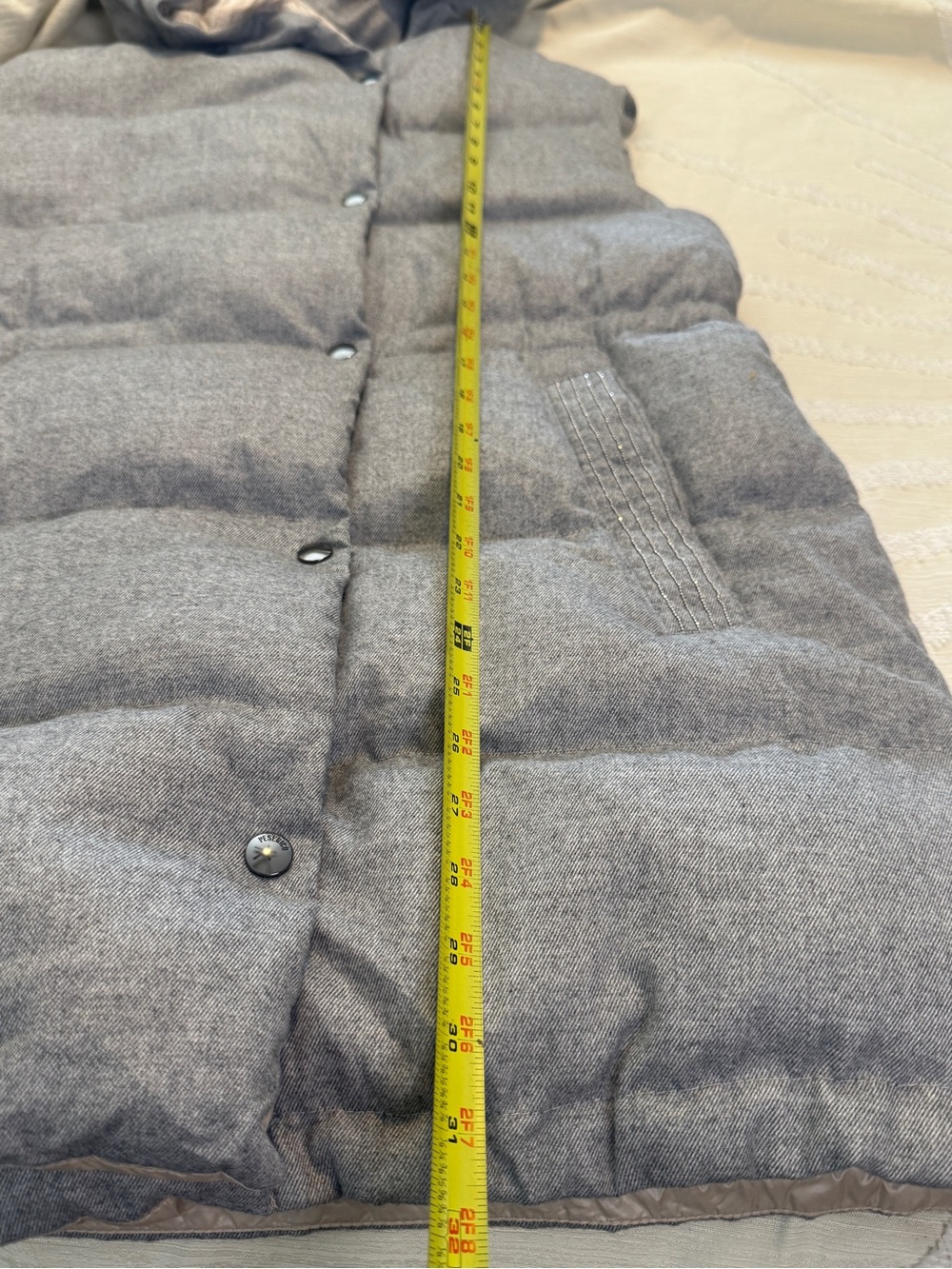 Peserico Italy Medium Down Quilted Long Vest Hooded Beaded Luxury Designer - Picture 13 of 13